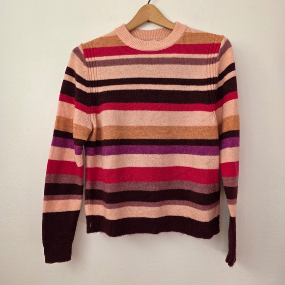 a new day Sweaters - A New Day Coral Striped Crewneck Sweater